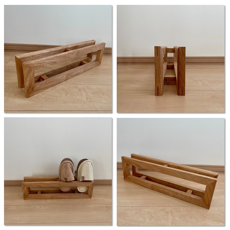 【受注生産】北海道の森から生まれた スリッパラック 1個 北海道産くるみ材 （ インテリア 家具 日用品 ）【200-0009】