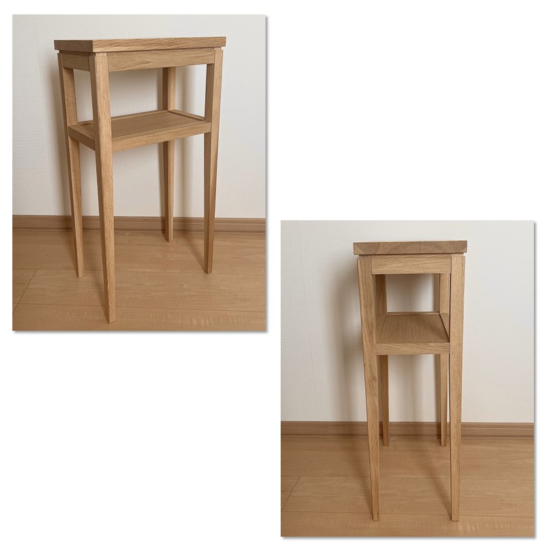 【受注生産】木の温もりを感じる コンソールテーブル 370×240×725 ( インテリア 家具 北海道産ナラ材 )【200-0011】