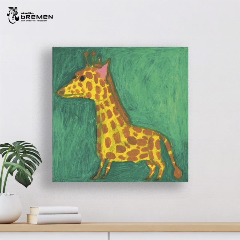 蛯子陽太(studioBREMEN)の動物作品【オイルパステル画オーダーメイド】 S8号サイズ ( 絵画 絵 アート 動物 犬 猫 )【202-0001】