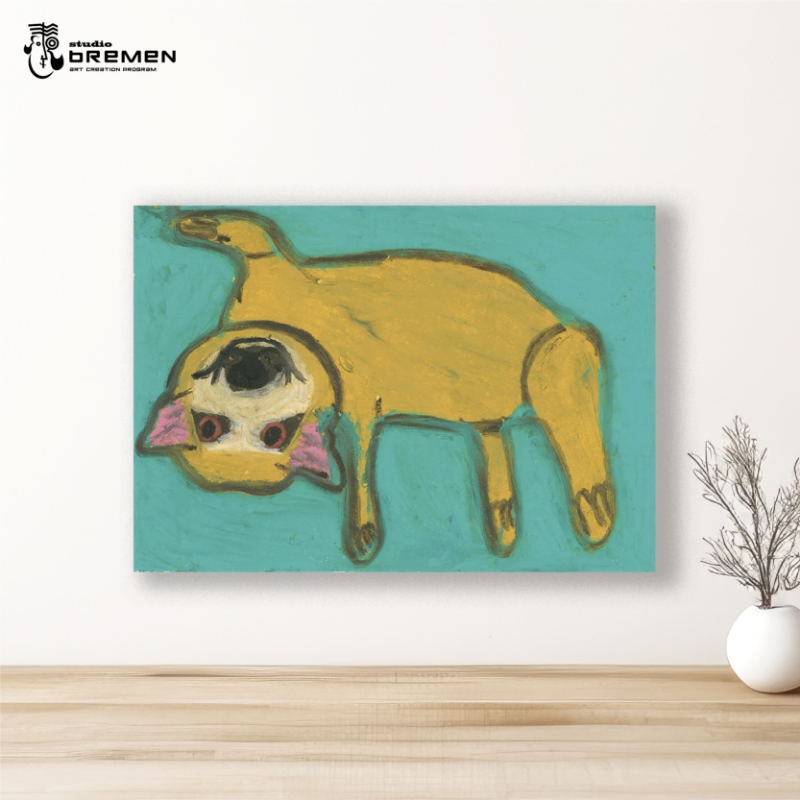 蛯子陽太(studioBREMEN)の動物作品【オイルパステル画オーダーメイド】 A4号サイズ ( 絵画 絵 アート 動物 犬 猫 )【202-0002】