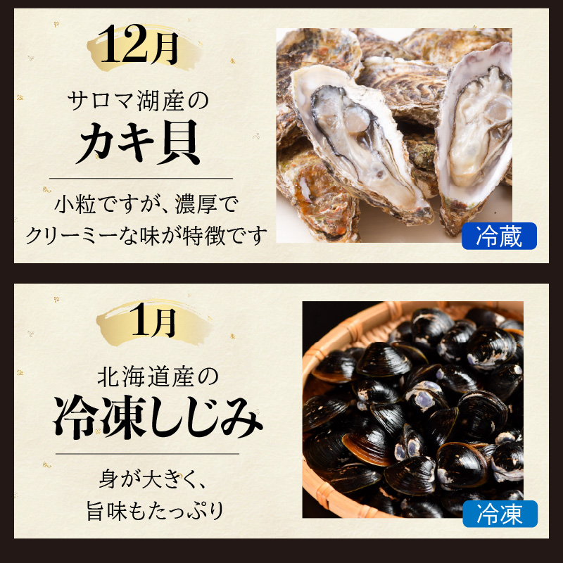 【3ヶ月定期便】船長自慢！海鮮セット ( ほたて ホタテ 海鮮丼 カキ しじみ 定期便 魚介 )【999-0196】