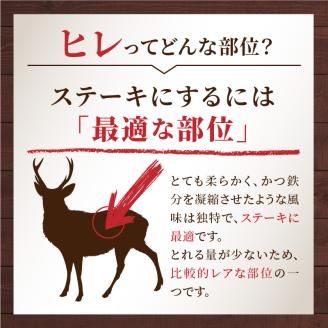 北見エゾシカ 熟成ドライエイジング ヒレステーキ肉 ( 肉 鹿肉 鹿 ヒレ肉 カット ステーキ ジビエ エゾシカ BBQ バーベキュー )【025-0018】
