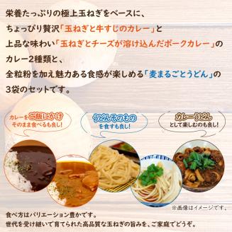 生産量日本一の玉ねぎを使った北のカレーうどんセット ( カレー うどん 麺 セット 玉ねぎ たまねぎ 牛すじ チーズ 豚 )【104-0005】