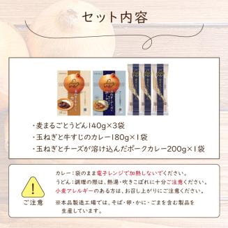 生産量日本一の玉ねぎを使った北のカレーうどんセット ( カレー うどん 麺 セット 玉ねぎ たまねぎ 牛すじ チーズ 豚 )【104-0005】