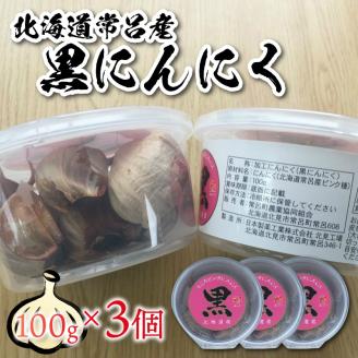 北海道常呂産 黒にんにく 100g×3 ( 北海道産 野菜 にんにく ニンニク )【009-0002】