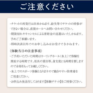 カーリング体験チケット 1時間 ( カーリング アルゴグラフィックス 北見カーリングホール 体験 チケット 券 )【142-0001】