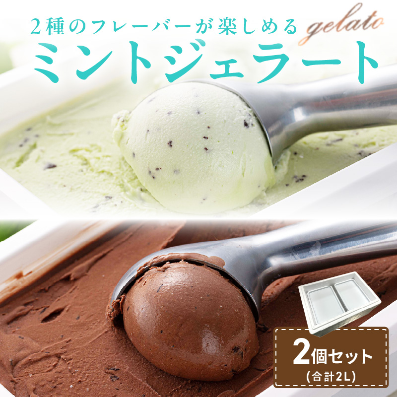 ミントジェラート1L 2種×1個 ( ジェラート アイス アイスクリーム ハッカ チョコ ミント ミントアイス スイーツ チョコチップミント カカオ ふるさと納税 )【007-0017】