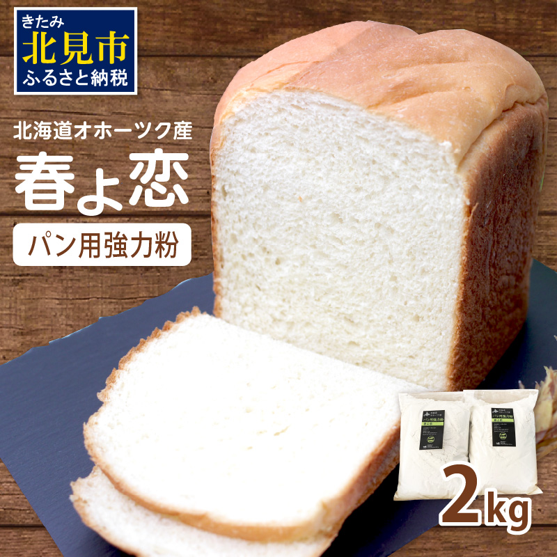 【北海道オホーツク産】パン用強力粉 春よ恋 2kg ※賞味期限30日保証 ( パン用強力粉 北海道産 小麦粉 パン 製パン )【056-0007】