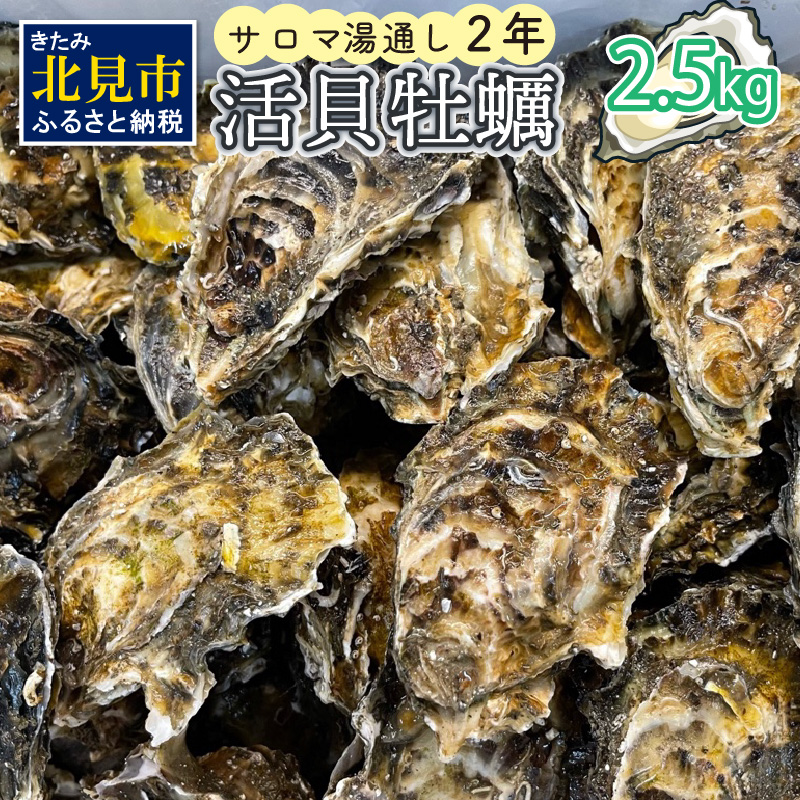 【予約：2024年11月上旬から順次発送】サロマ湖湯通し2年 活貝牡蠣 2.5キロ ( カキ 魚介類 期間限定 2.5kg )【091-0003-2024】