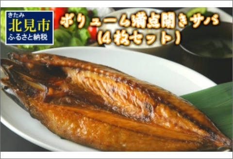 ボリューム満点 開きサバ 4枚セット ( さば 鯖 開き 真空パック 魚 さかな 魚介類 ふるさと納税 )【094-0091】