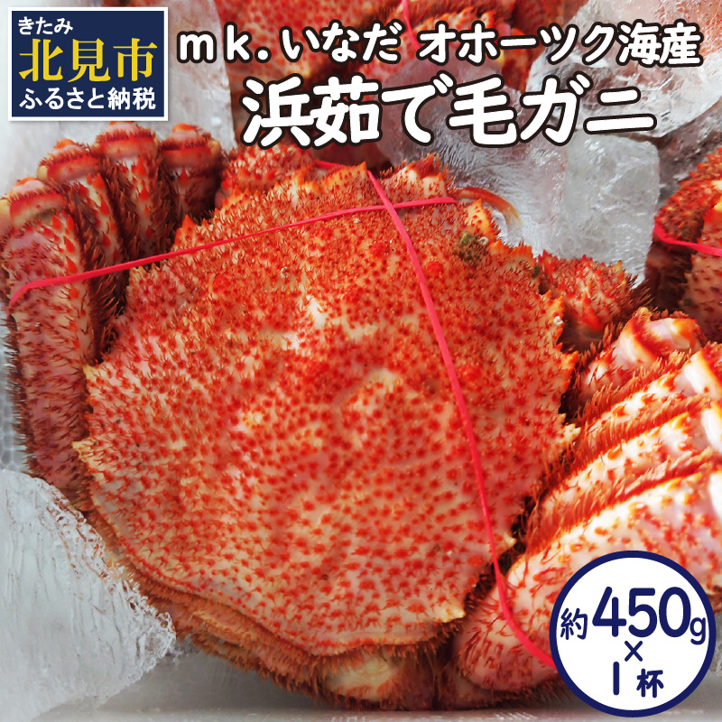 オホーツク海産 浜茹で毛ガニ 約450g×1杯 ( 海鮮 かに カニ 蟹 毛ガニ ボイル 贈答 ギフト 急速冷凍 )【113-0011】