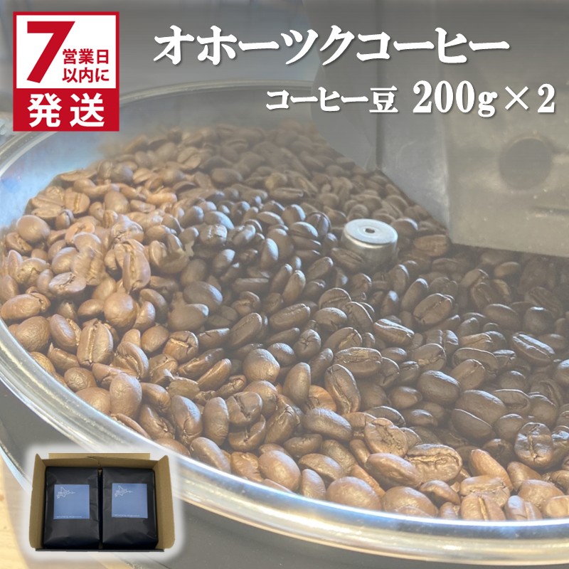 《7営業日以内に発送》オホーツクコーヒーギフト 豆200g×2個 ( コーヒー 珈琲 豆 贈り物 )【165-0007】