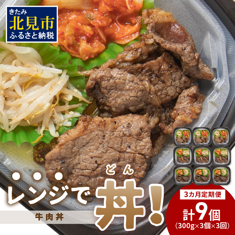 【3ヶ月定期便】レンジで丼！牛肉丼定期便 ( 牛肉 弁当 総菜 冷凍 簡単調理 サガリ カルビ ニノウデ )【999-0164】