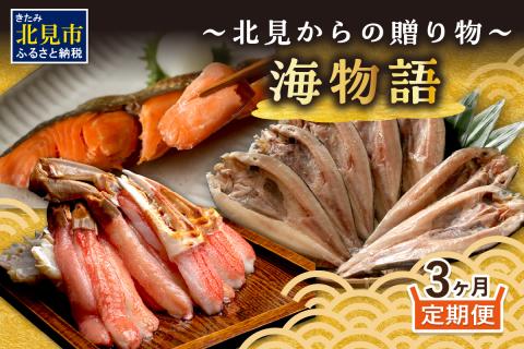 【3ヶ月定期便】 海物語～北見からの贈り物～ ( 海鮮 海の幸 定期便 ホッケ カニ さけ しゃけ 紅鮭 蟹 かに ほっけ 魚 逸品 )【999-0045】