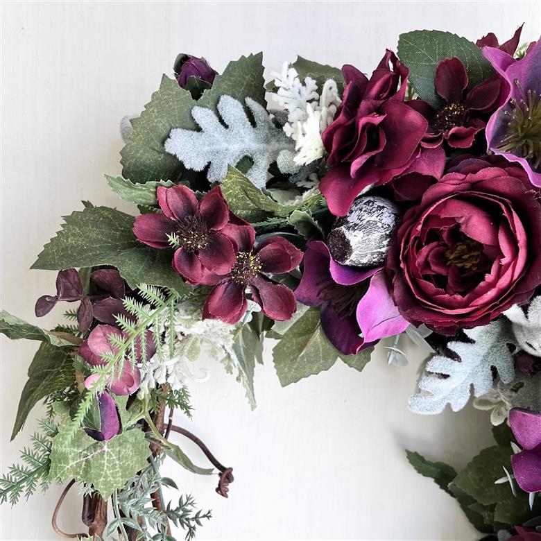 美流渡の森 アーティフィシャルフラワー・クレッセントリース(赤紫系)[a110-064]