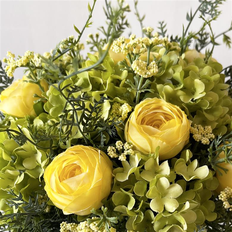 美流渡の森　アーティフィシャルフラワー花瓶付ブーケ（黄色系）[a110-076]