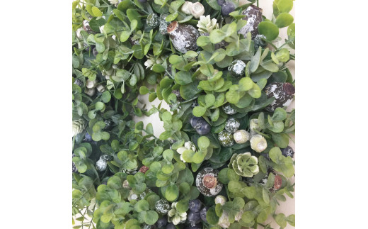 【ギフト用】美流渡の森アーティフィシャルフラワー・リース(ユーカリシリーズ、シルバー・グリーン系)【12209】[a110-009]