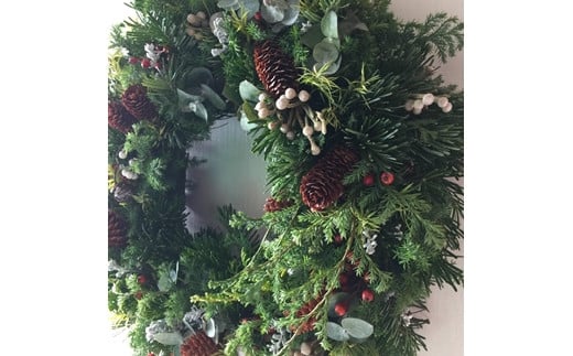 【2026年発送】【ギフト用】美流渡の森フレッシュ・クリスマスリース１【12211】[a110-011]
