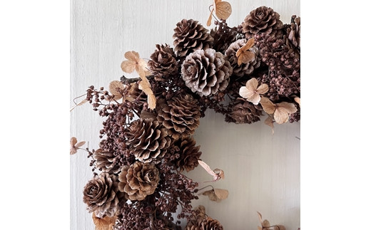 【ギフト用】美流渡の森 ドライフラワーリース 3【12257】[a110-057]