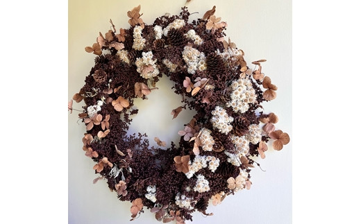 【ギフト用】美流渡の森 ドライフラワーリース 4【12258】[a110-058]