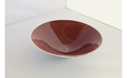 辰砂釉の陶芸作品「鉢」【18112】[a115-012]
