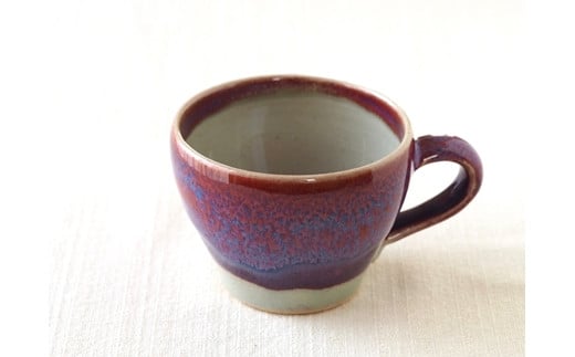 開窯70年の伝統 北海道のやきもの こぶ志窯 玉虫釉 丸コーヒーC/S【03103】[a102-003]