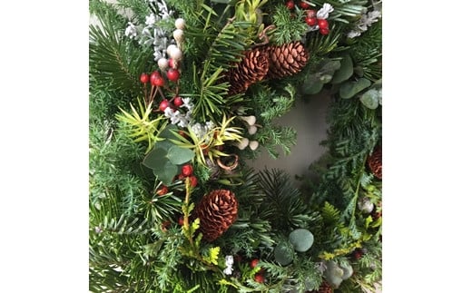 【2026年発送】【ギフト用】美流渡の森フレッシュ・クリスマスリース１【12211】[a110-011]