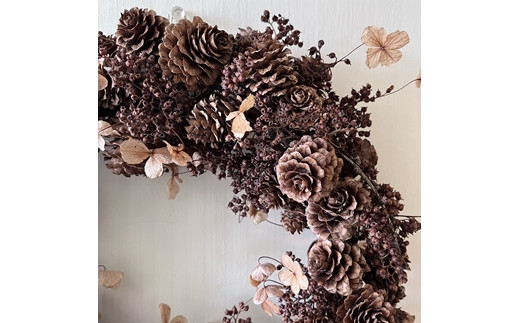 【ギフト用】美流渡の森 ドライフラワーリース 3【12257】[a110-057]