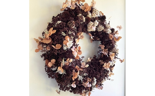 【ギフト用】美流渡の森 ドライフラワーリース 4【12258】[a110-058]