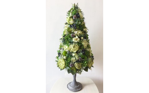 【ギフト用】美流渡の森 アーティフィシャルフラワー ツリー型アレンジメントL(グリーン系)【12208】[a110-008]