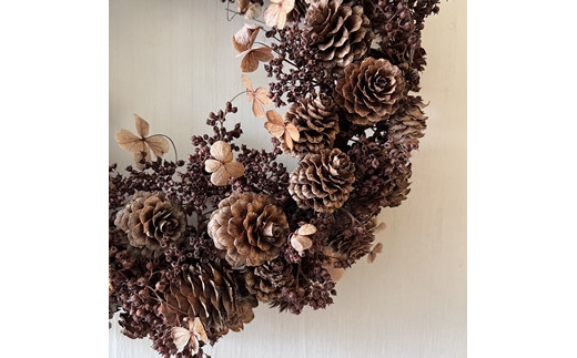 【ギフト用】美流渡の森 ドライフラワーリース 3【12257】[a110-057]