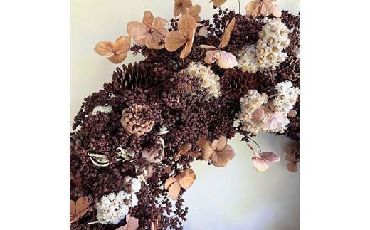 【ギフト用】美流渡の森 ドライフラワーリース 4【12258】[a110-058]