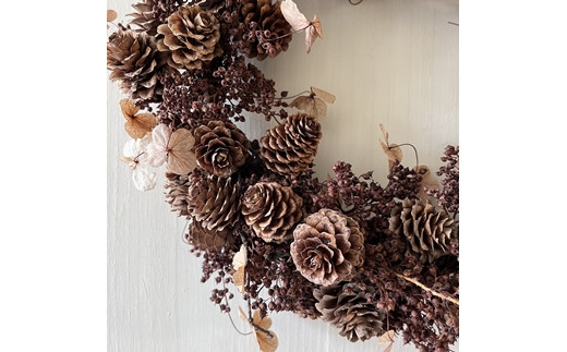 【ギフト用】美流渡の森 ドライフラワーリース 3【12257】[a110-057]