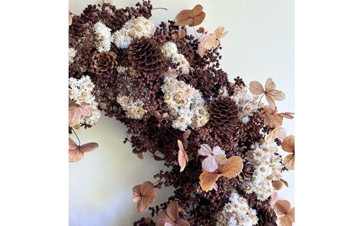 【ギフト用】美流渡の森 ドライフラワーリース 4【12258】[a110-058]