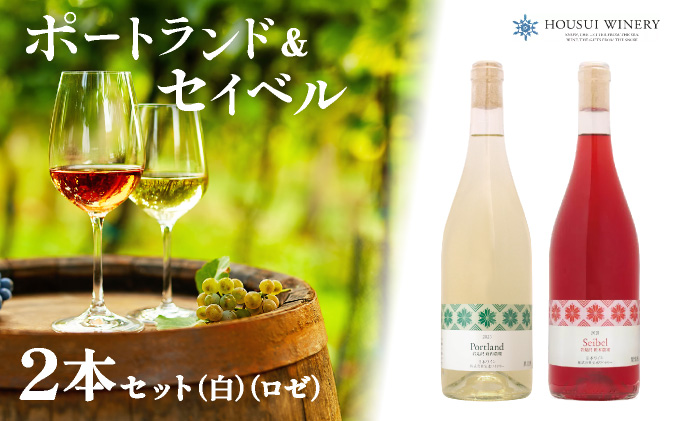 北海道岩見沢市の風土を生かした宝水ワイナリーワイン２本セット（白・ロゼ）【31101】[a122-001]