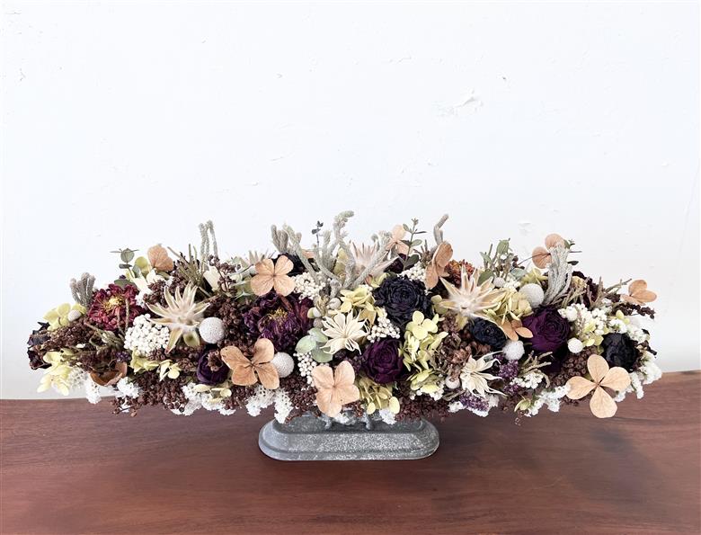 美流渡の森 ドライフラワーアレンジメント（横長）[a110-072]