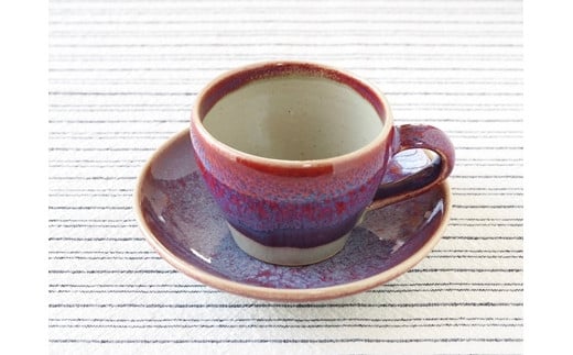 開窯70年の伝統 北海道のやきもの こぶ志窯 玉虫釉 丸コーヒーC/S【03103】[a102-003]