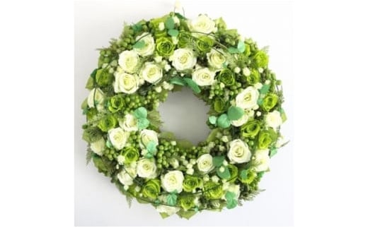 【ギフト用】美流渡の森 プリザーブドフラワー・リース (バラ)１【12204】[a110-004]