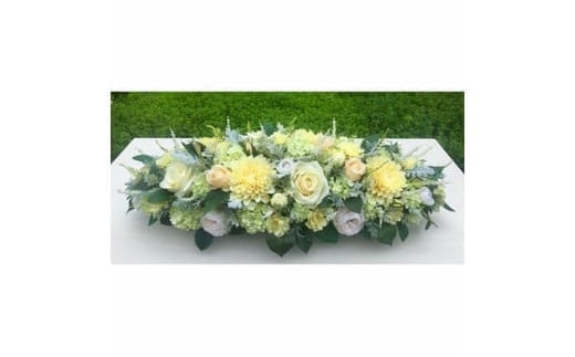 【ギフト用】オフィス応接室、受付用アレンジメント(イエロー) 【12251】[a110-051]