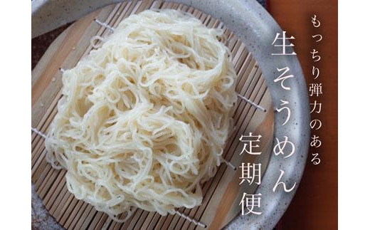 【定期便3ヶ月】もっちり食感が人気の生そうめん4食入り1箱（鮭節冷つゆ）【16115】[a113-007]