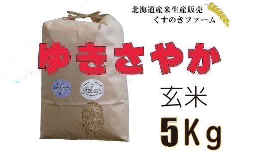 【令和5年産】北海道岩見沢産くすのきファームのゆきさやか玄米（5Kg）【34106】[a123-006]