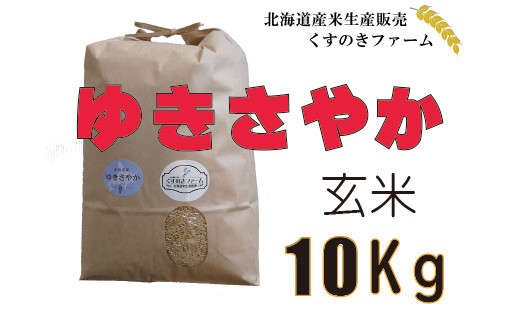 【令和5年産】北海道岩見沢産くすのきファームのゆきさやか玄米（10Kg）【34114】[a123-014]