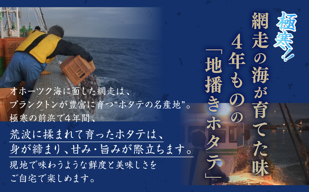 ＜網走前浜産＞無添加ホタテ貝柱【1kg (500gパック×2) 】 ABAI011