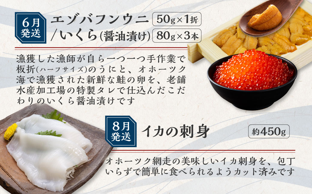 【定期便】オホーツク網走人気の海鮮グルメ 偶数月お届け定期便全6回 ABAO2204