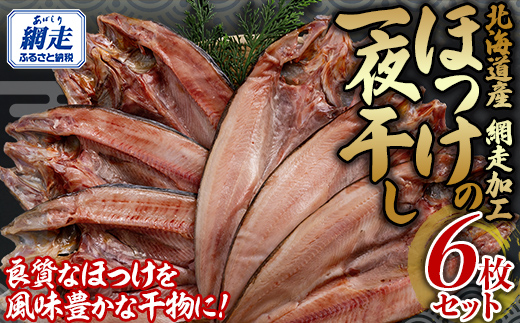 網走加工 ほっけ一夜干し 6枚セット ABB135