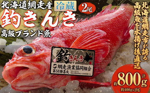 【網走産】高級ブランド釣きんき 2尾【冷蔵】（2025年5月15日より順次発送） ABJ017