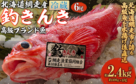 【網走産】高級ブランド釣きんき 6尾【冷蔵】（2025年5月15日より順次発送） ABJ019