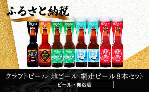 網走ビール8本セット(ビール・発泡酒) ABH060