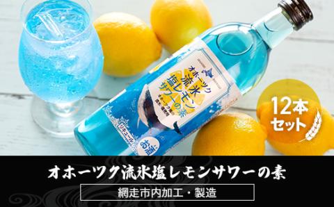 オホーツク流氷塩レモンサワーの素 12本入り（網走市内加工・製造） ABH007