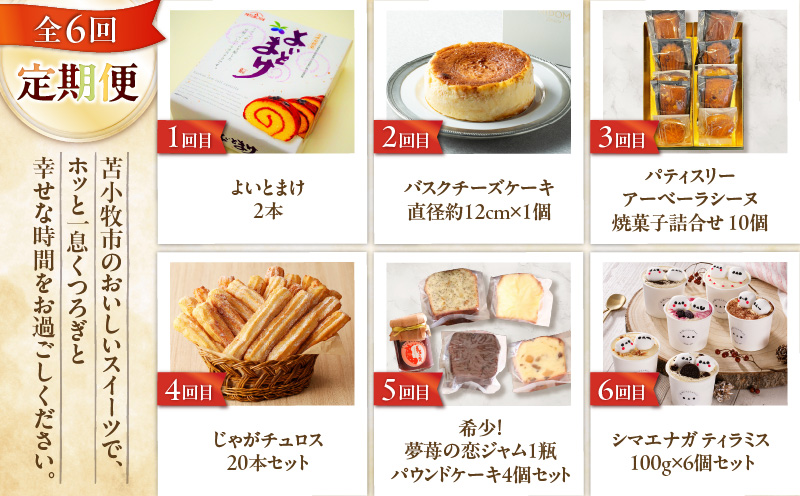 【全6回】苫小牧のスイーツ定期便　T000-T02